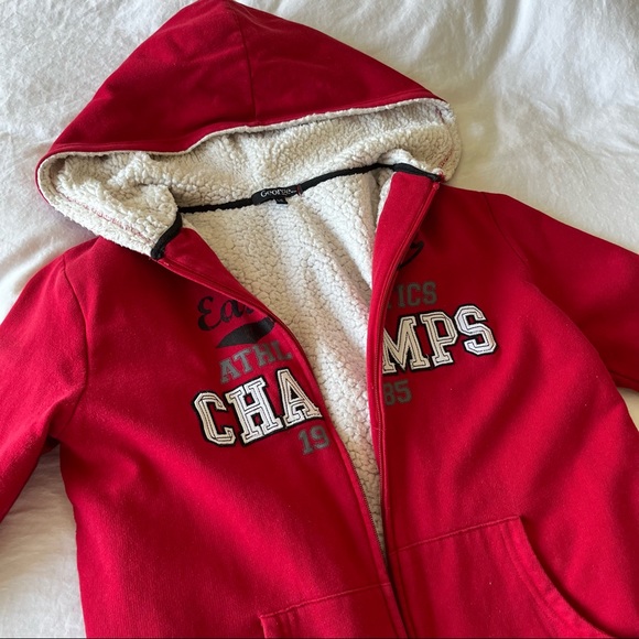 George kids red cotton sweater with white lining - Picture 2 of 5